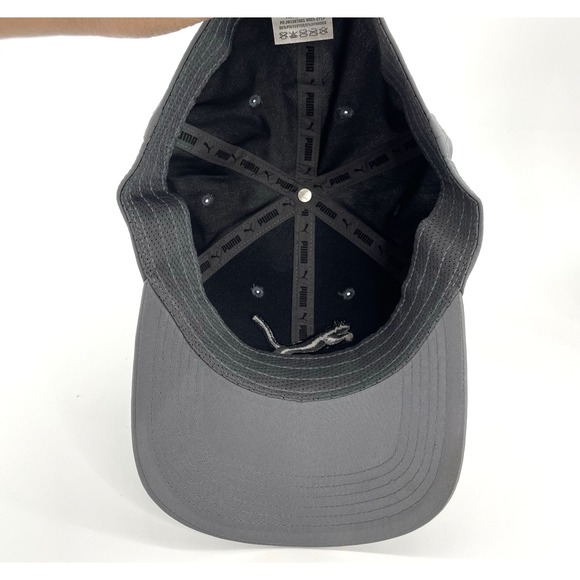 Puma Fitted Hat L/XL Gray Silver Cat Logo Golf Training Stretch Cap - Picture 5 of 6